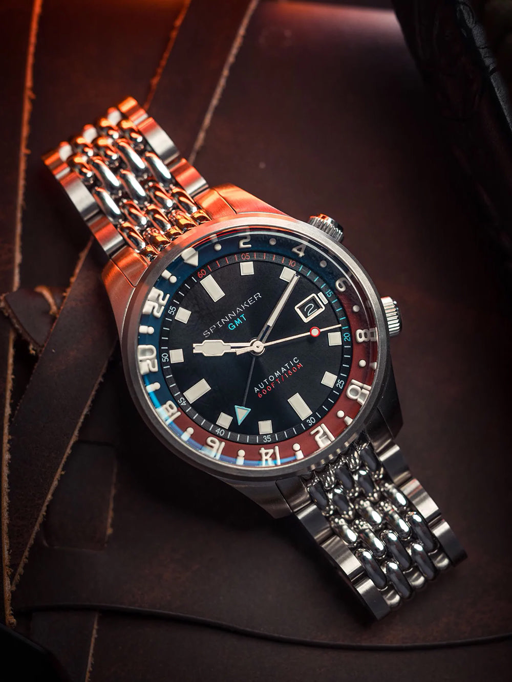 Spinnaker SP-5121-55 vyriškas laikrodis Bradner GMT Automatic 42mm 18ATM