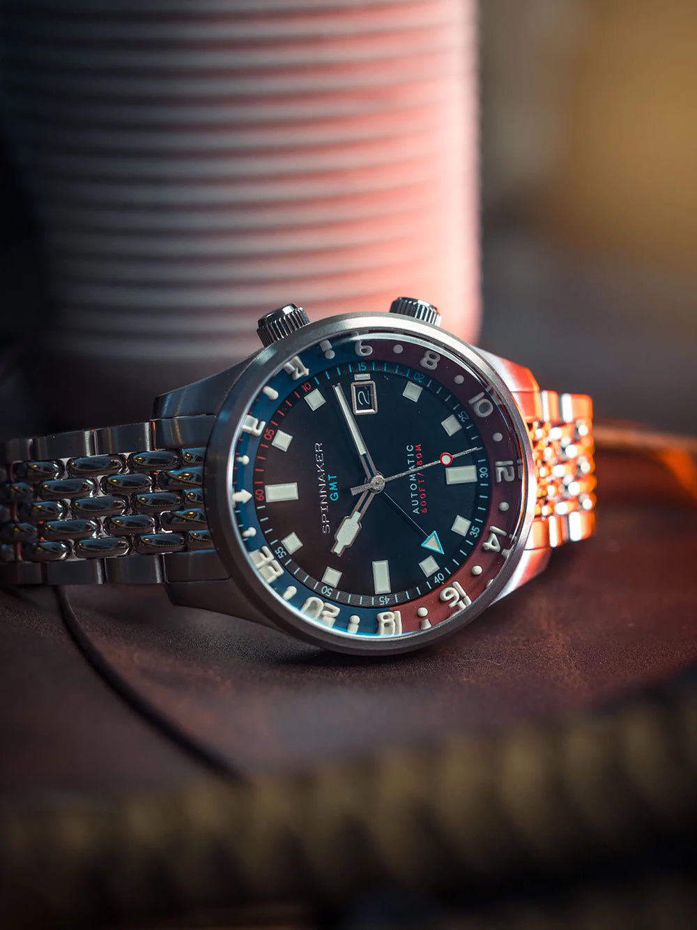 Spinnaker SP-5121-55 vyriškas laikrodis Bradner GMT Automatic 42mm 18ATM