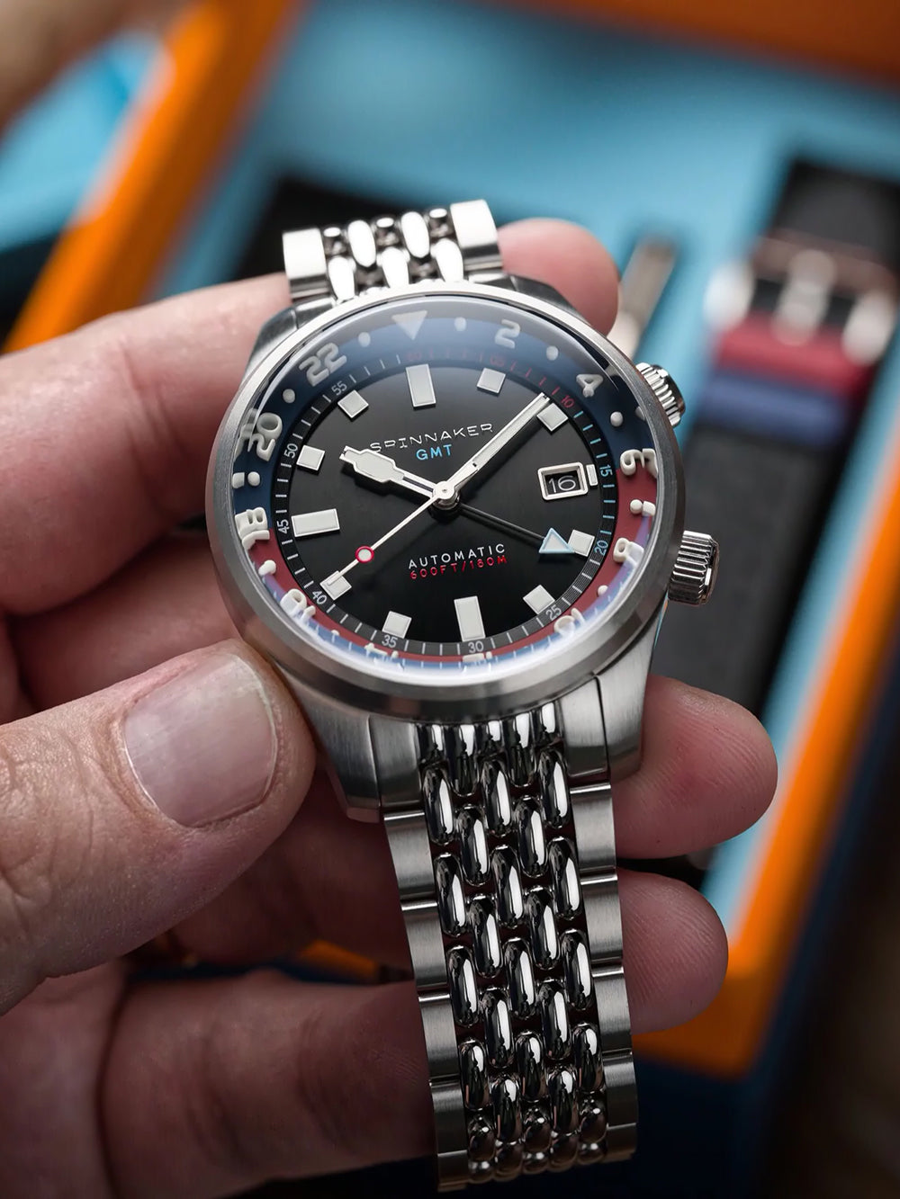 Spinnaker SP-5121-55 vyriškas laikrodis Bradner GMT Automatic 42mm 18ATM