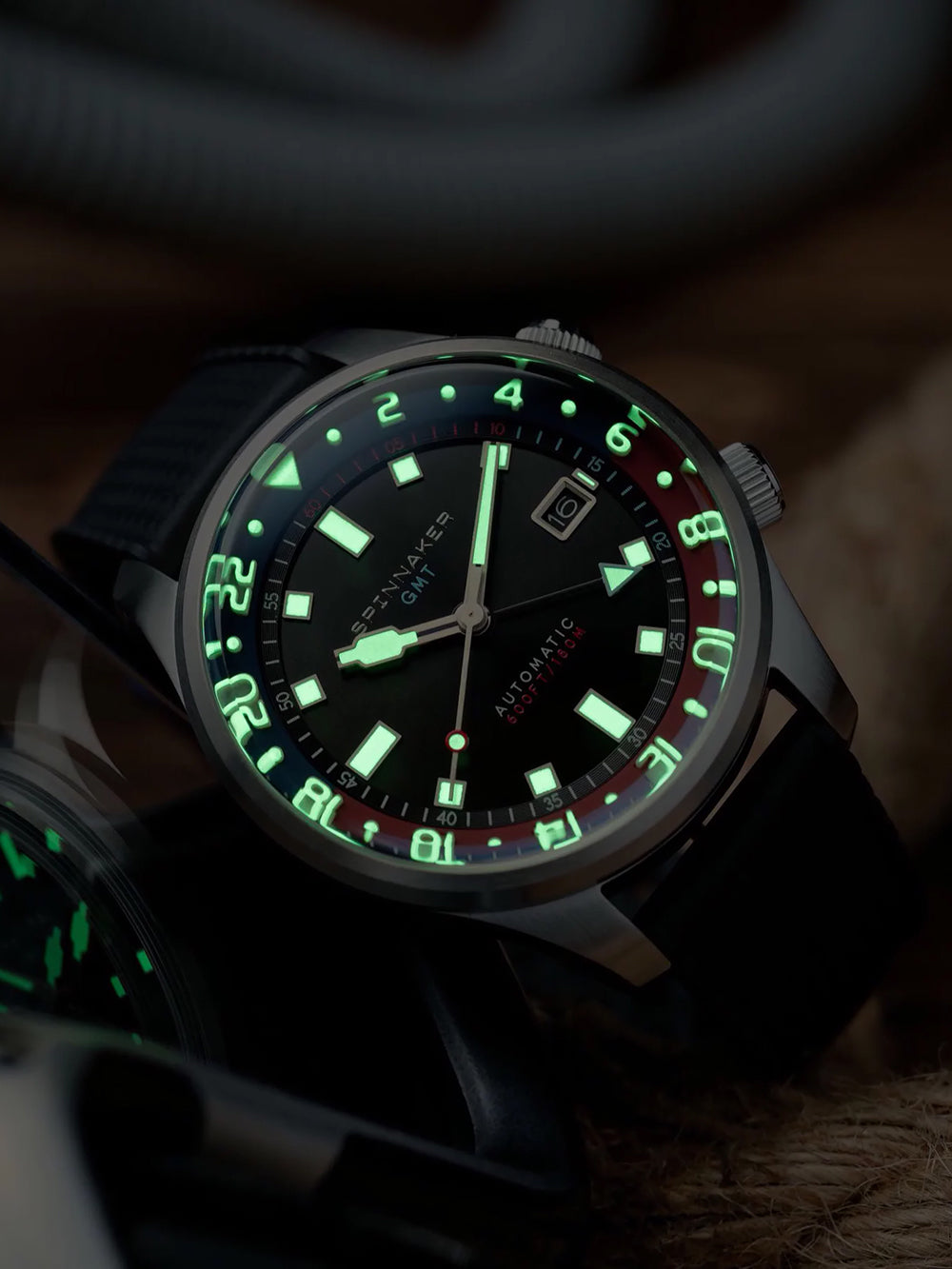 Spinnaker SP-5121-55 vyriškas laikrodis Bradner GMT Automatic 42mm 18ATM