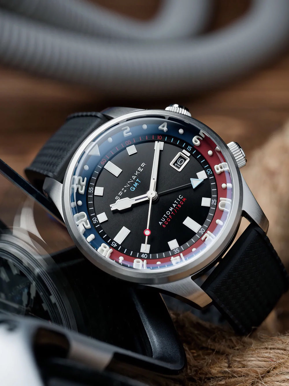 Spinnaker SP-5121-55 vyriškas laikrodis Bradner GMT Automatic 42mm 18ATM