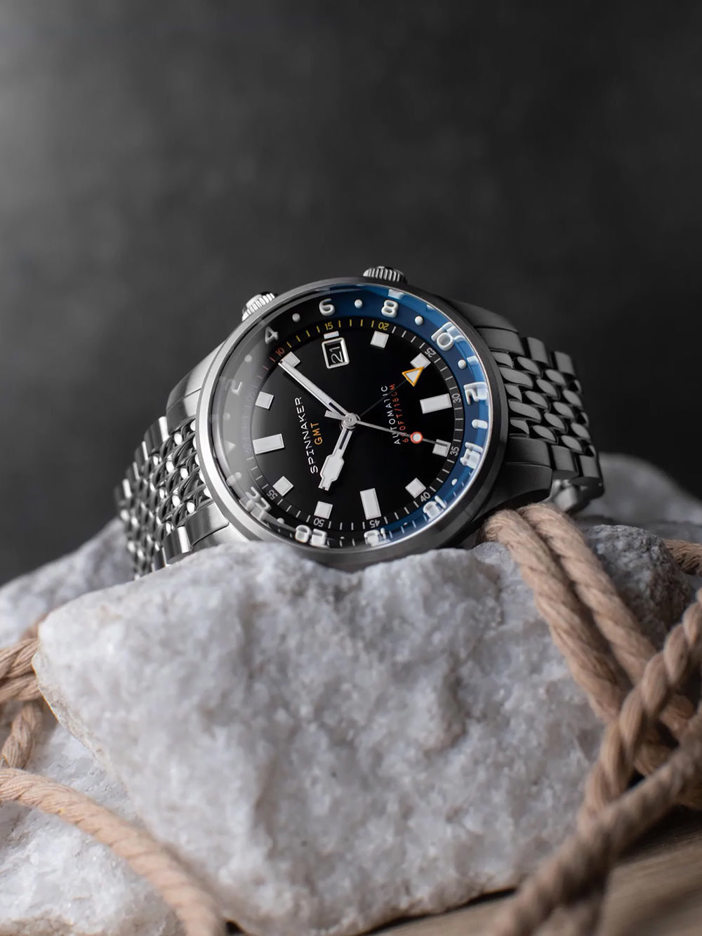 Spinnaker SP-5121-66 vyriškas laikrodis Bradner GMT Automatic 42mm 18ATM