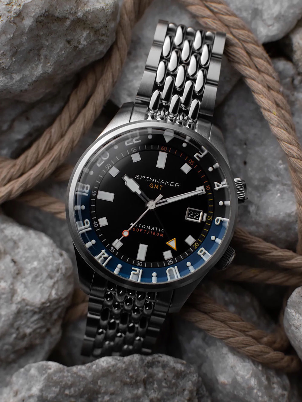 Spinnaker SP-5121-66 vyriškas laikrodis Bradner GMT Automatic 42mm 18ATM