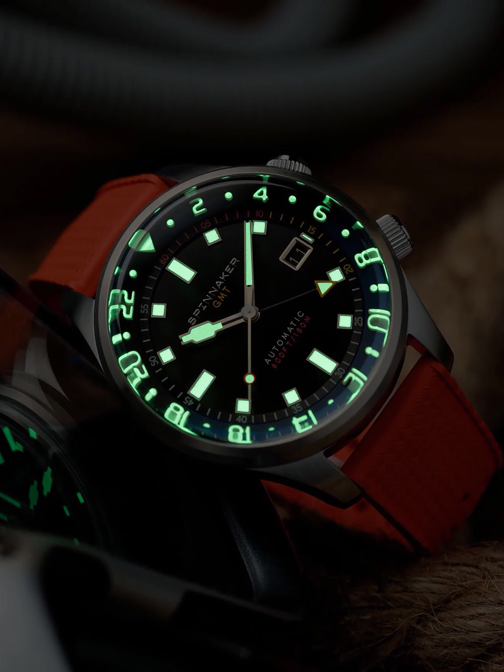 Spinnaker SP-5121-66 vyriškas laikrodis Bradner GMT Automatic 42mm 18ATM