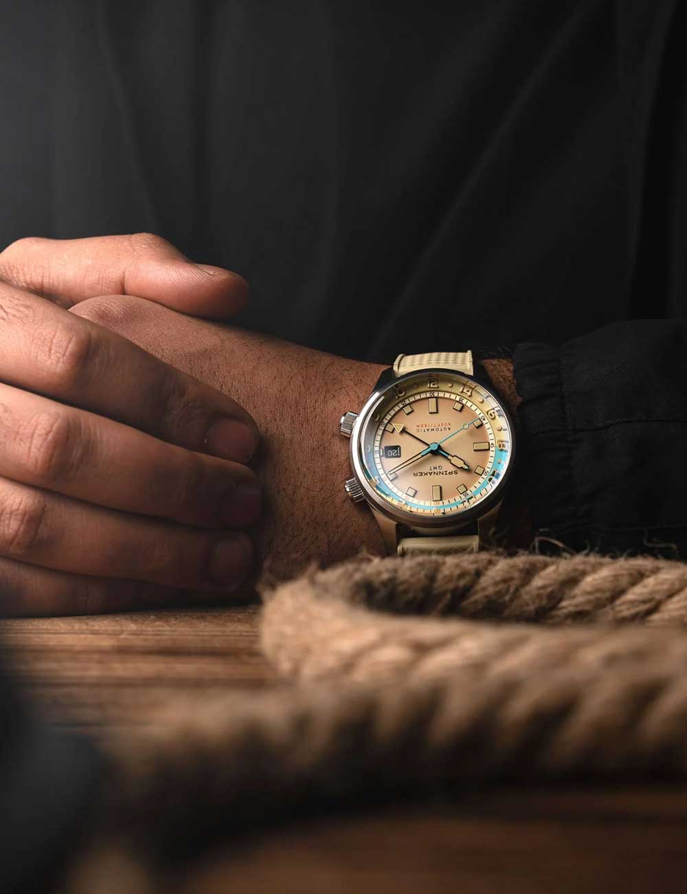 Spinnaker SP-5121-77 vyriškas laikrodis Bradner GMT Automatic 42mm 18ATM