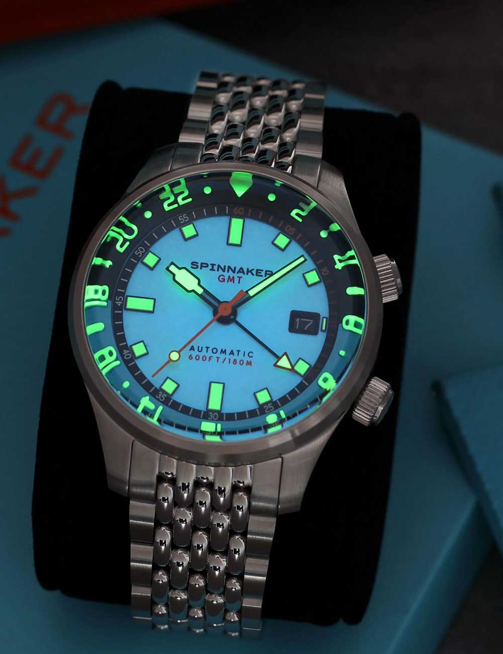 Spinnaker SP-5121-CC vyriškas laikrodis Bradner GMT Automatic 42mm 18ATM