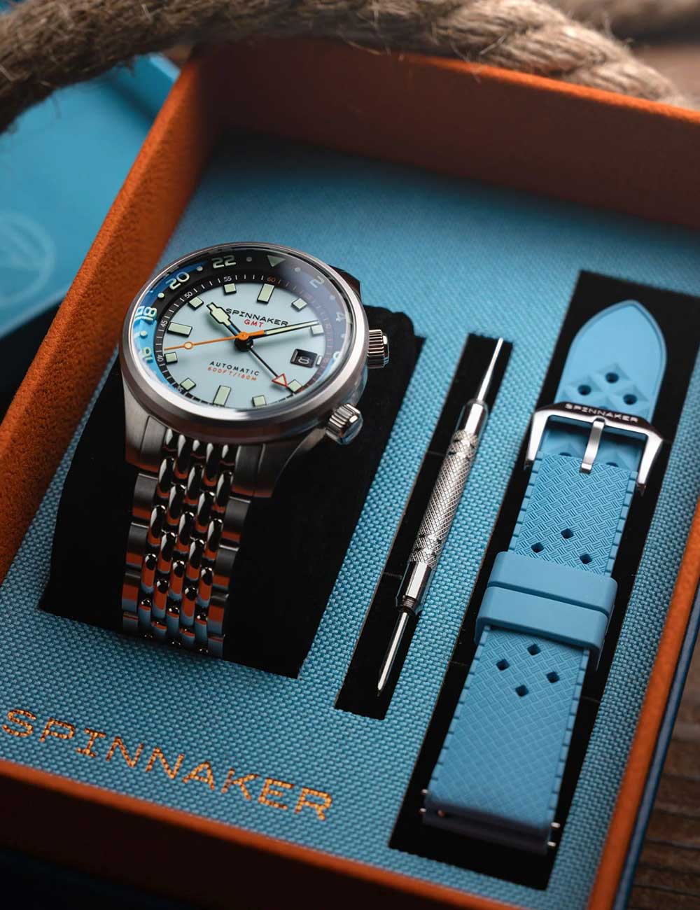 Spinnaker SP-5121-CC vyriškas laikrodis Bradner GMT Automatic 42mm 18ATM