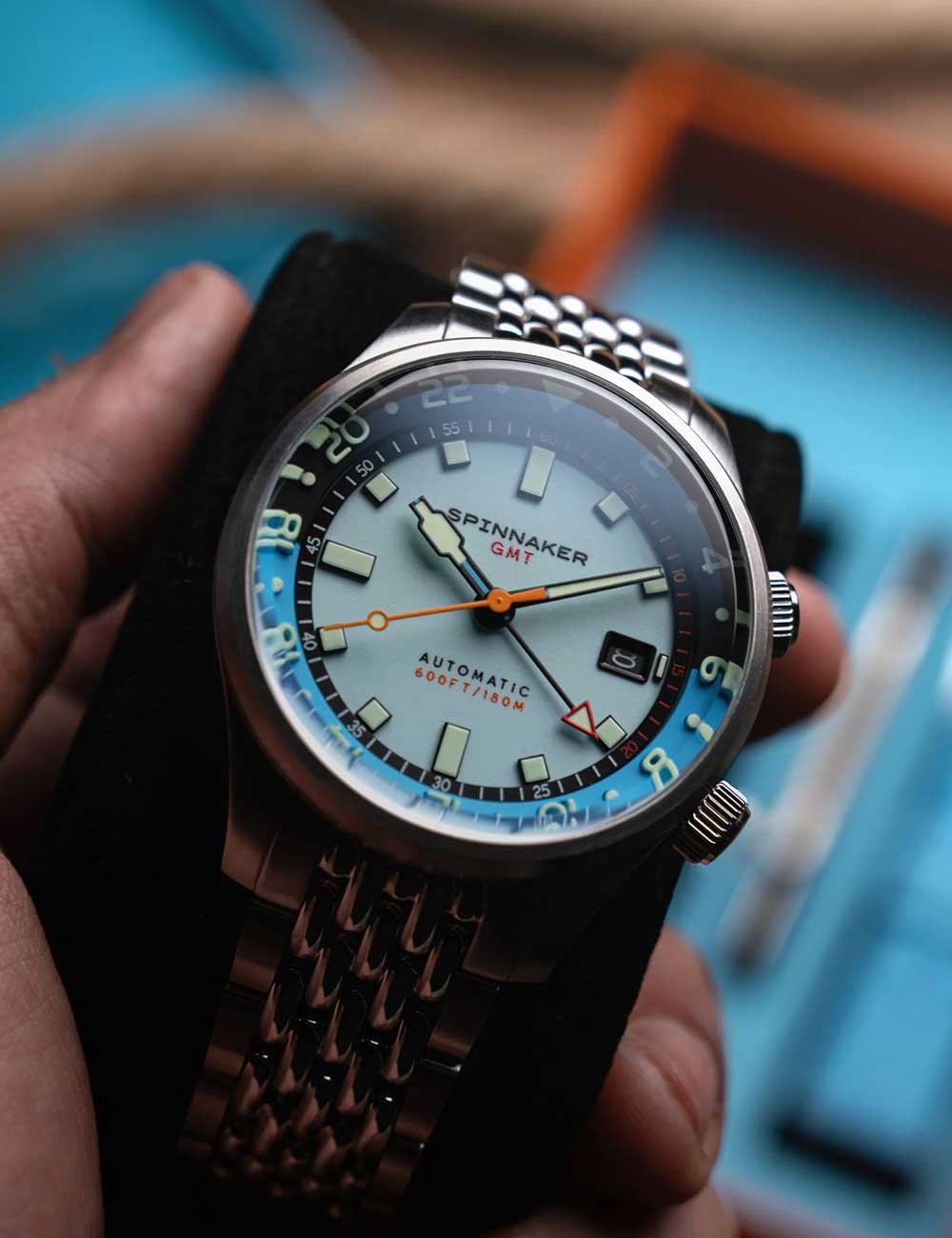 Spinnaker SP-5121-CC vyriškas laikrodis Bradner GMT Automatic 42mm 18ATM