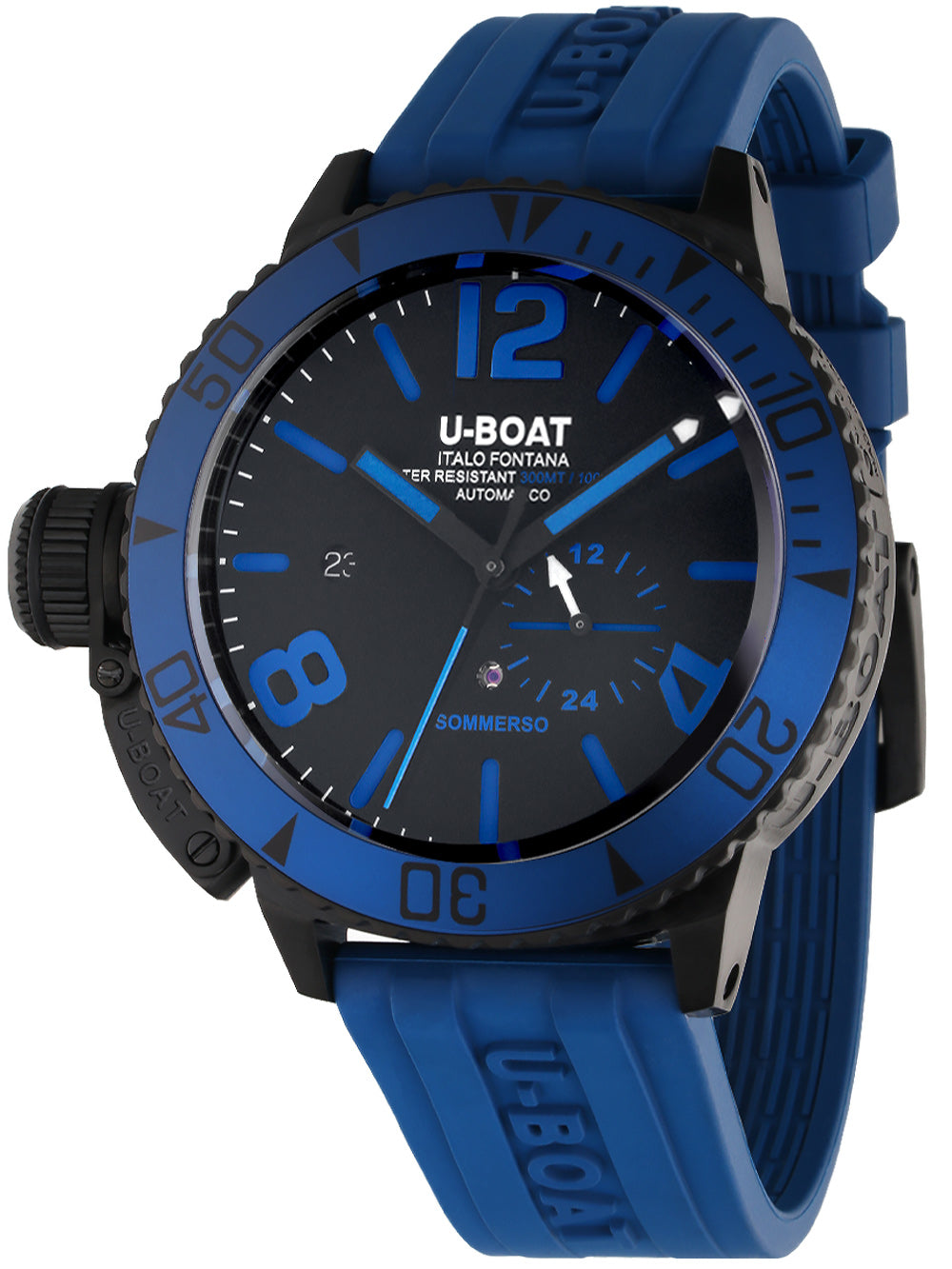 U-Boat 9669 Sommerso Blue IPB Automatic vyriškas laikrodis 46mm 30ATM