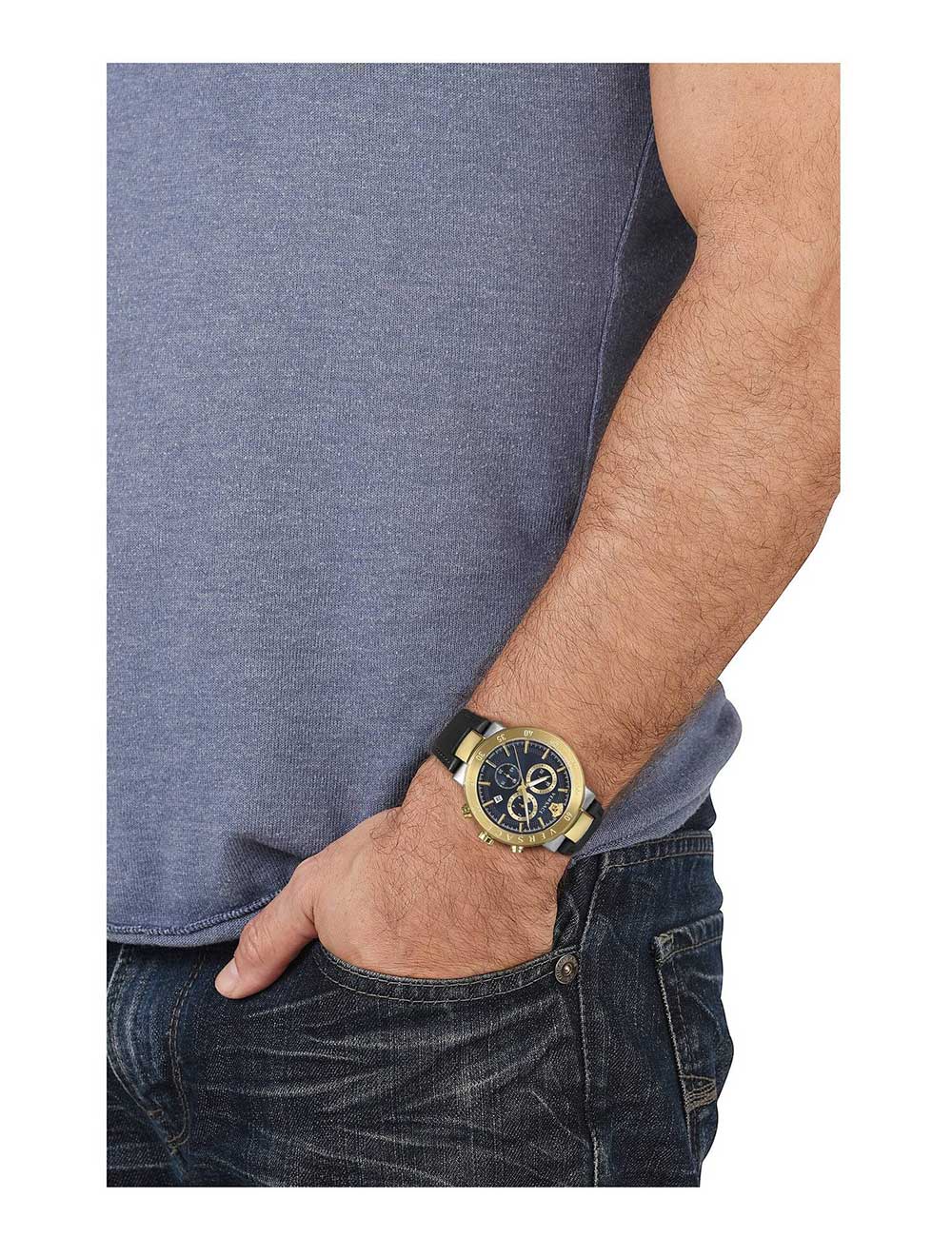 Versace VEPY00320 vyriškas laikrodis Urban Mystique Chrono 44mm 5ATM