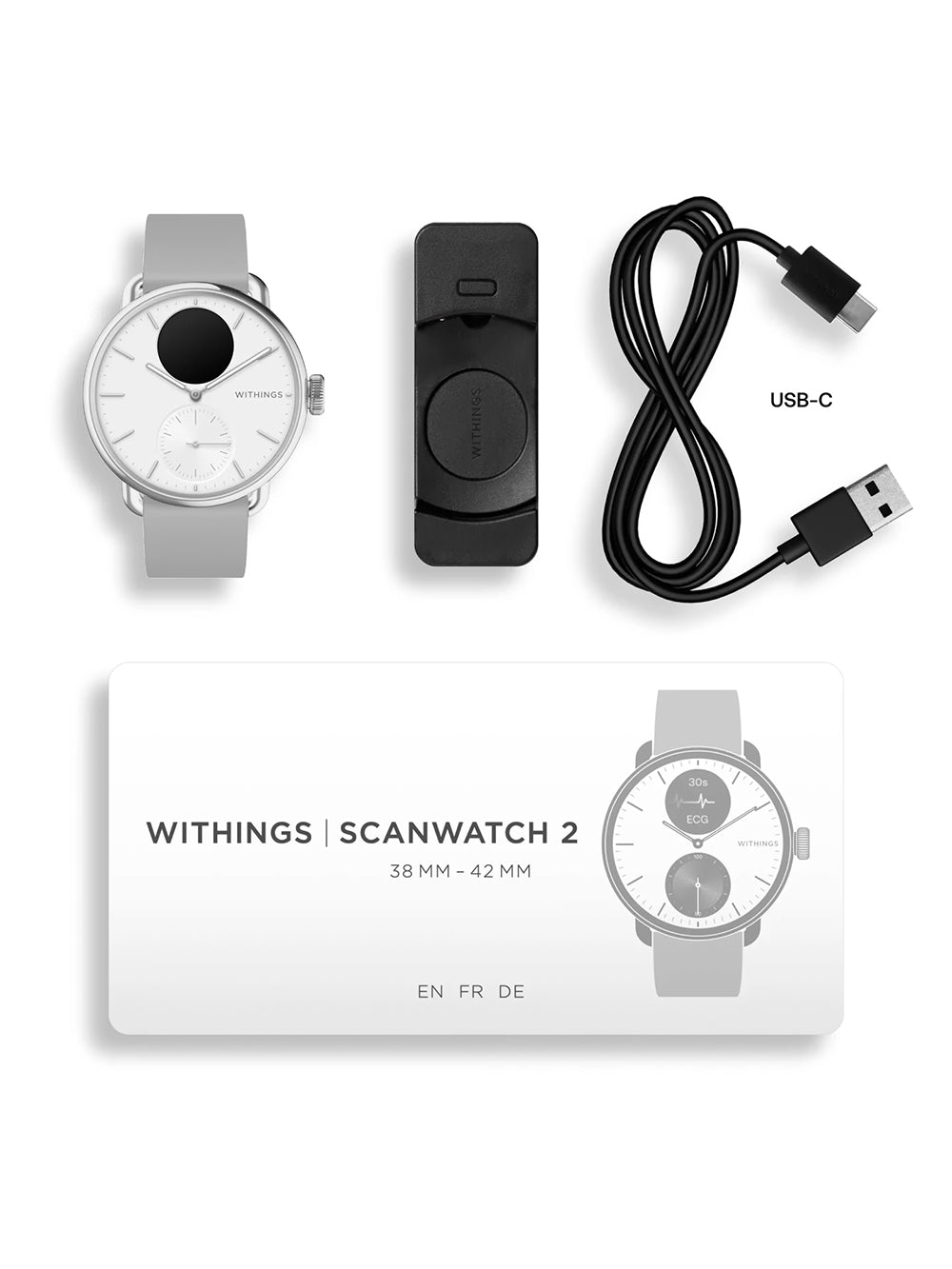 Withings HWA10-model 2-All-Int Scanlaikrodis 2 White 38 mm 5ATM