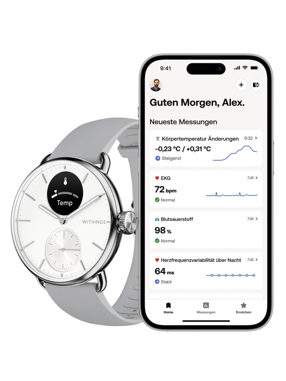 Withings HWA10-model 2-All-Int Scanlaikrodis 2 White 38 mm 5ATM