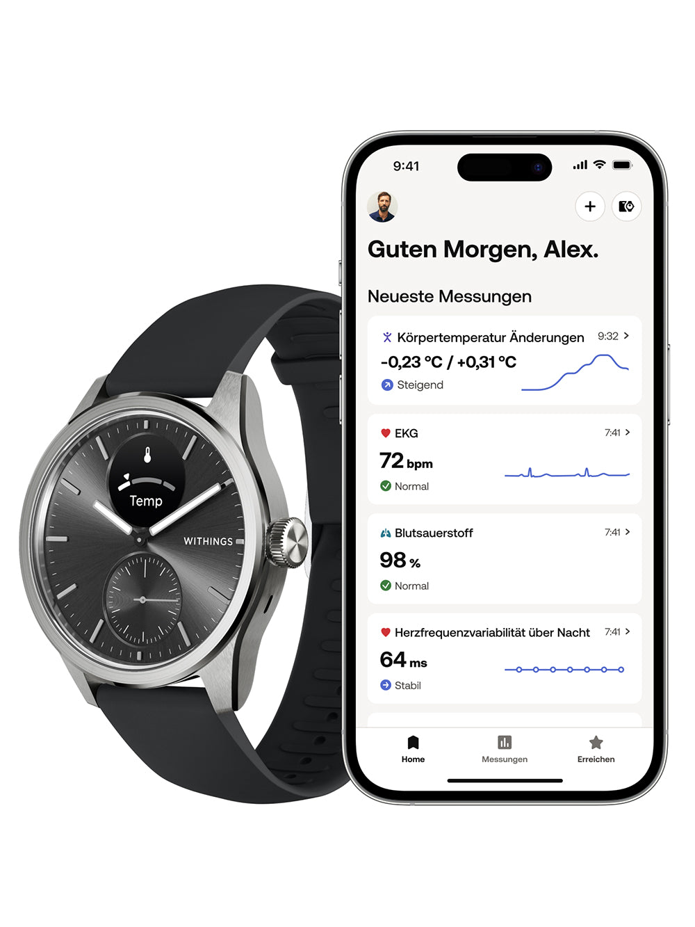 Withings HWA10-model 4-All-Int Scanlaikrodis 2 Black 42 mm 5ATM