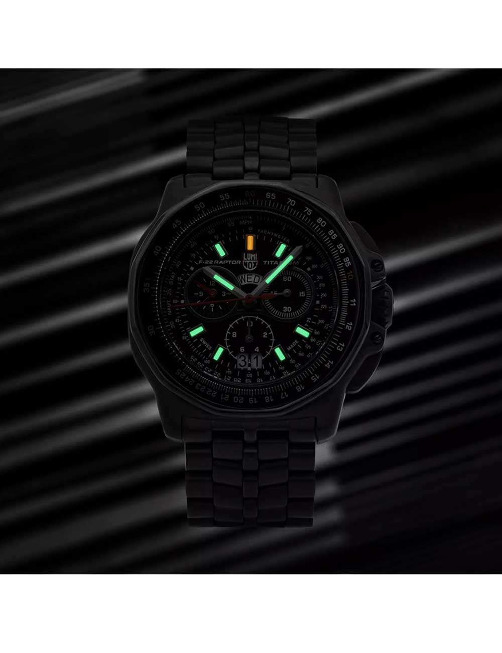 Luminox XA.9272 vyriškas laikrodis F-22 Raptor Titanium Chronograph 44mm 200M