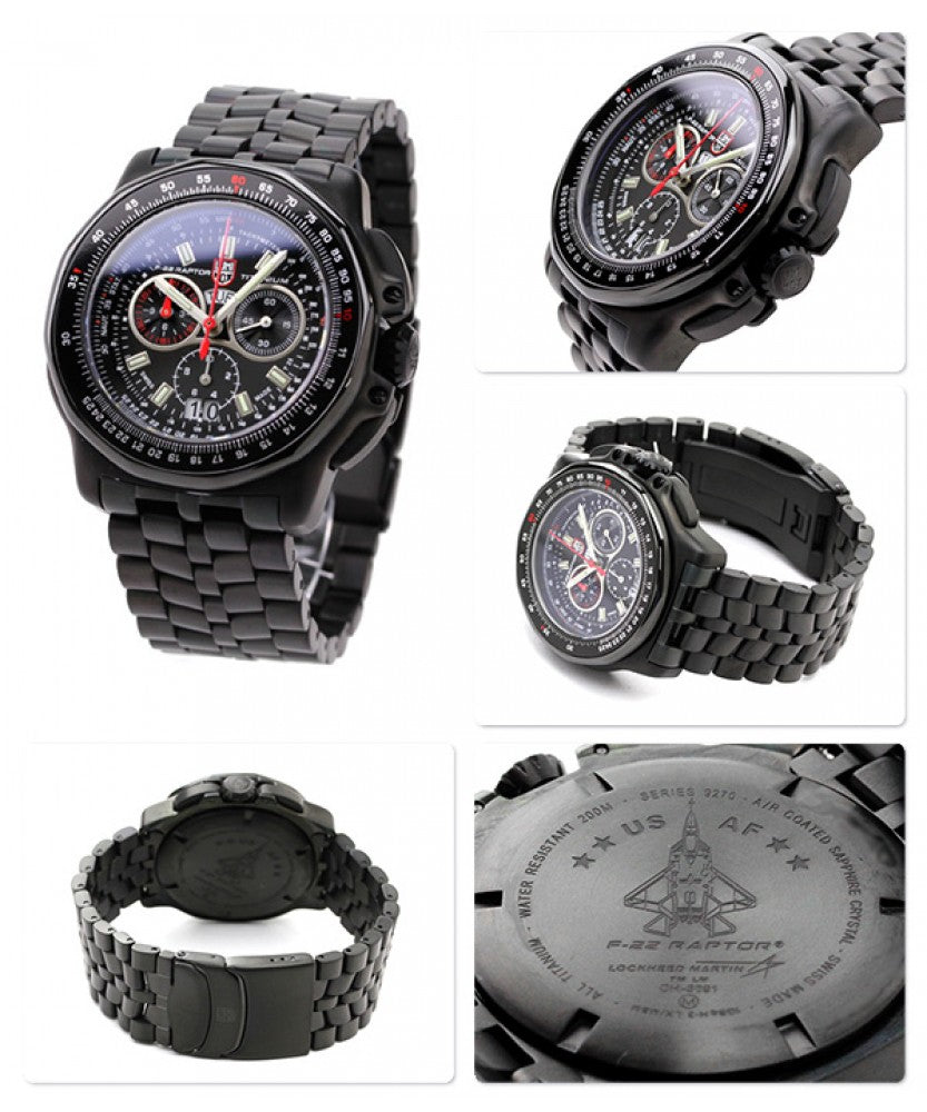 Luminox XA.9272 vyriškas laikrodis F-22 Raptor Titanium Chronograph 44mm 200M