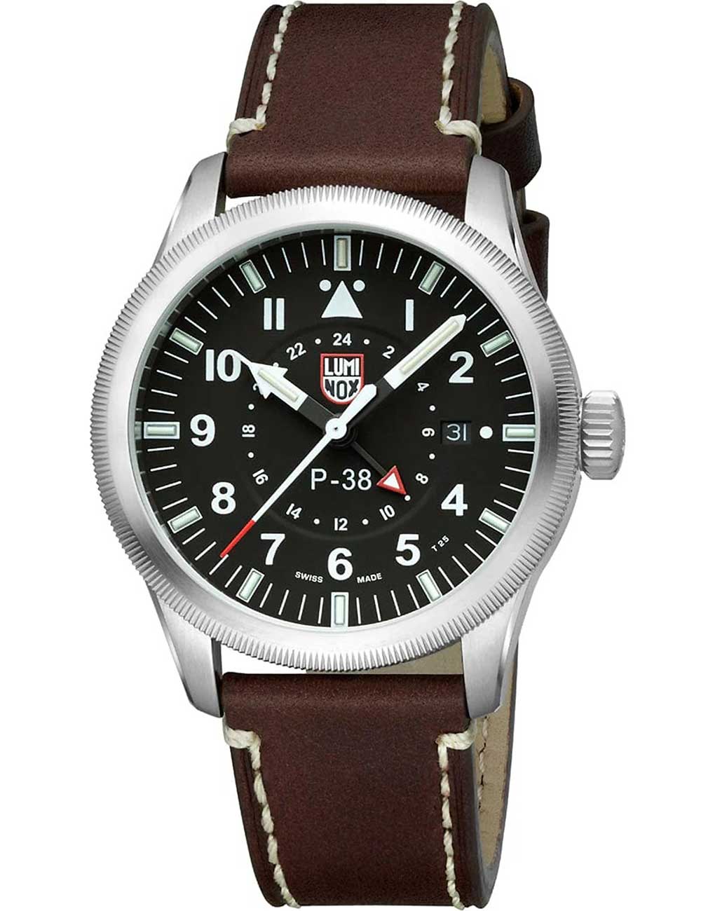 Luminox XA.9521 vyriškas laikrodis P-38 Air Pilot GMT 42mm 100M