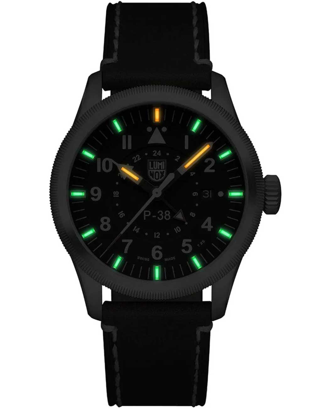 Luminox XA.9521 vyriškas laikrodis P-38 Air Pilot GMT 42mm 100M