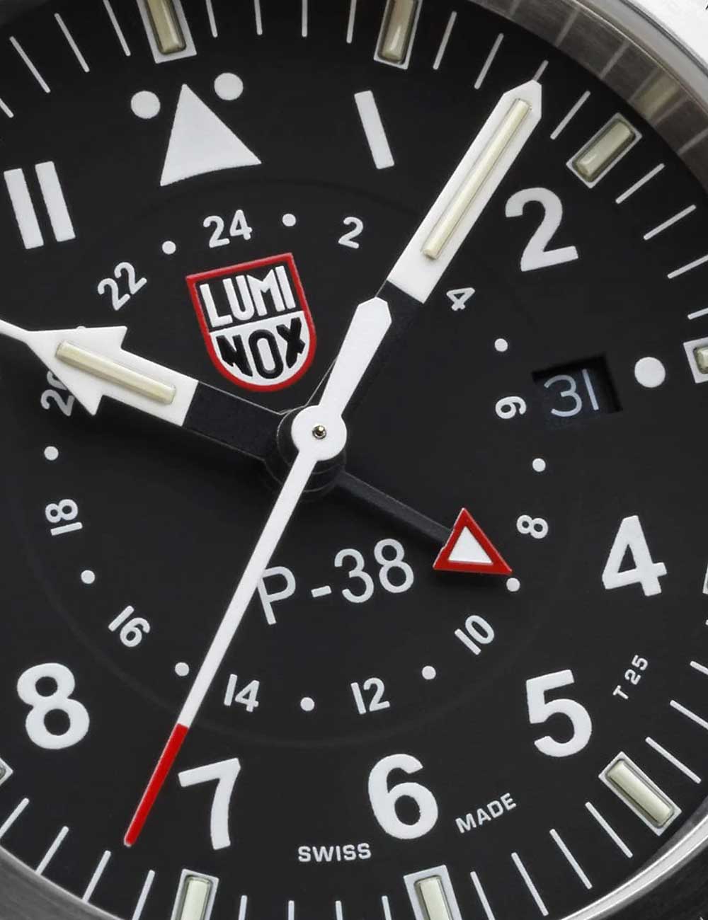 Luminox XA.9521 vyriškas laikrodis P-38 Air Pilot GMT 42mm 100M