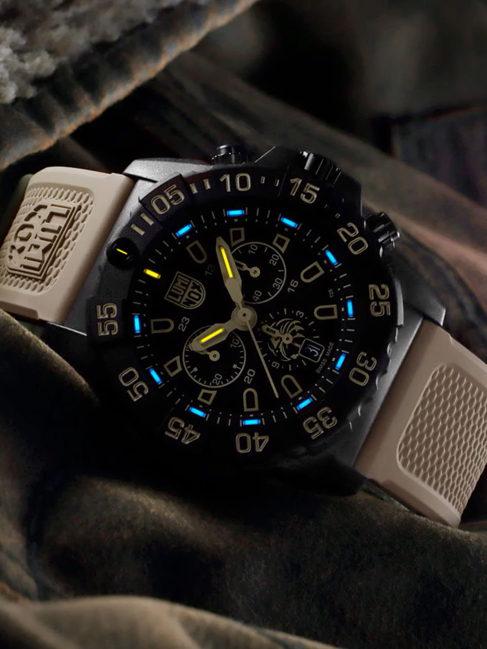 Luminox XS.3590.NSF.SET vyriškas laikrodis Navy Seal Foundation Chronograph Set 45mm 20ATM