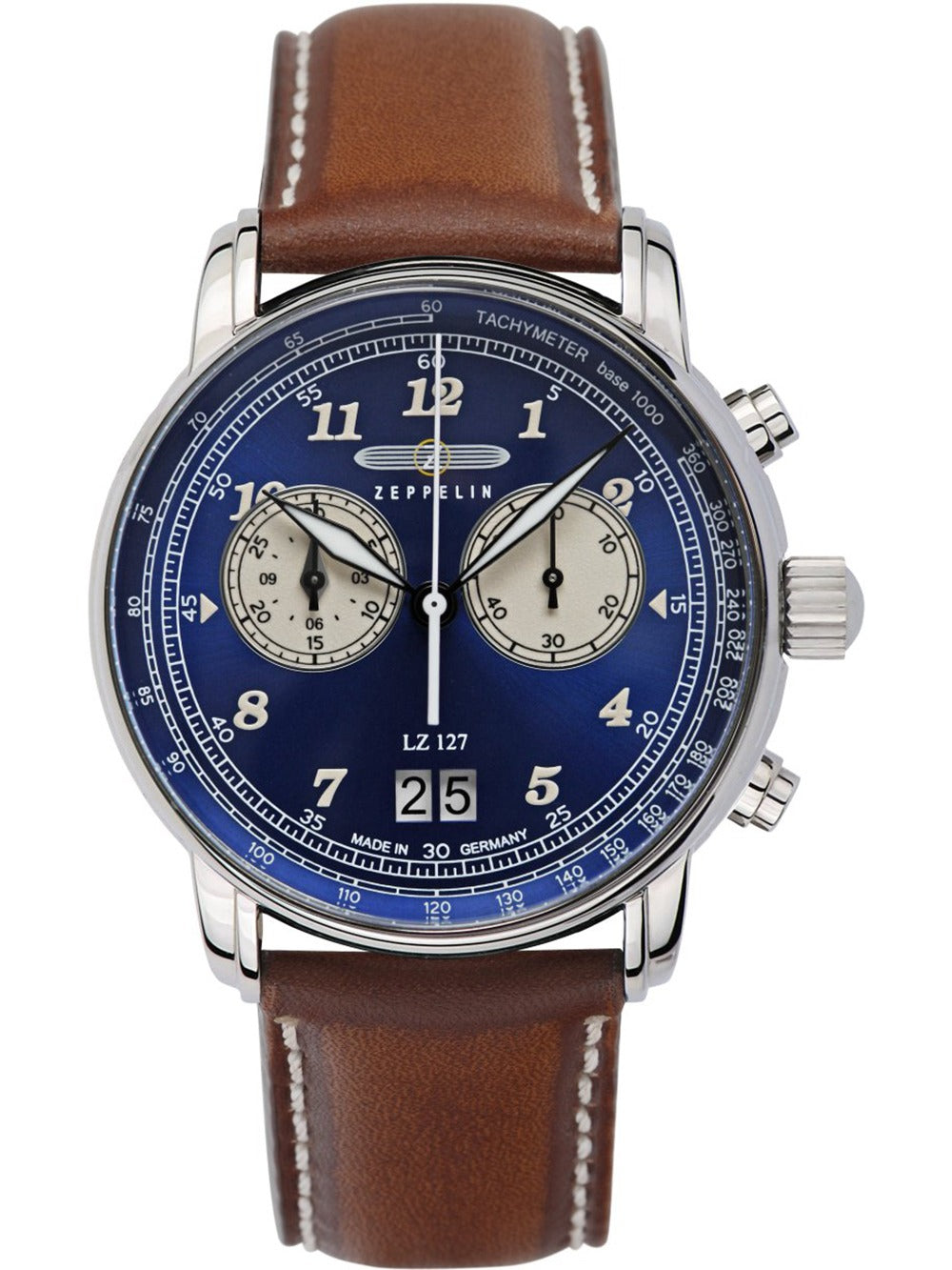 Zeppelin 8684-3 vyriškas laikrodis LZ127 Graf Zeppelin Chronograph 40mm 5ATM