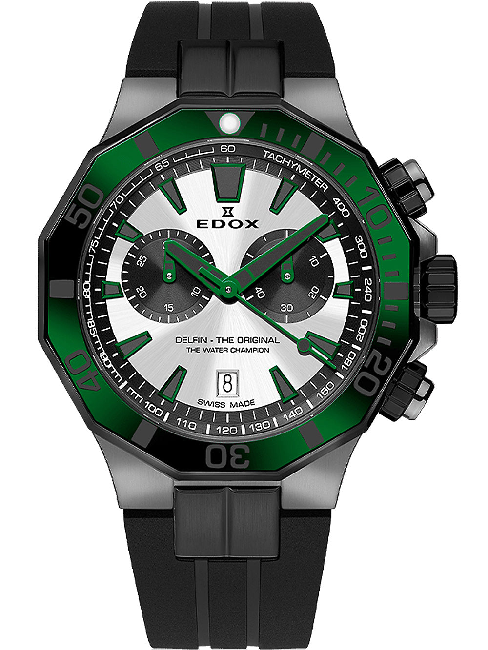 Edox 10112-37GNVCA-ANV Delfin Chronograph vyriškas laikrodis 43mm 20ATM