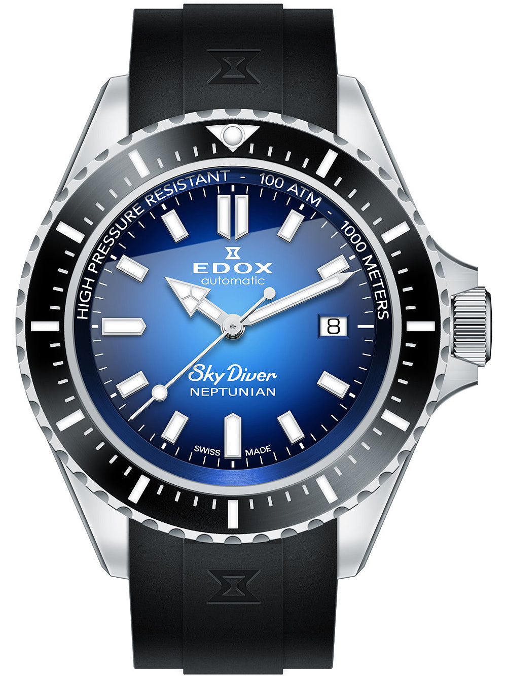 Edox 80120-3NCA-BUIDN SkyDivers Neptunian Automatinis 44mm 100ATM