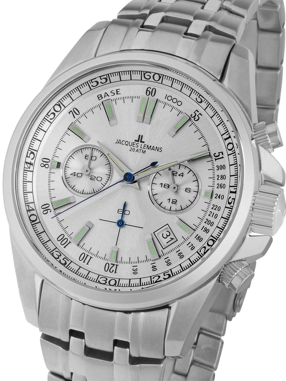 Jacques Lemans 1-1117.1FN Liverpool Chronograph vyriškas laikrodis 44mm 20ATM