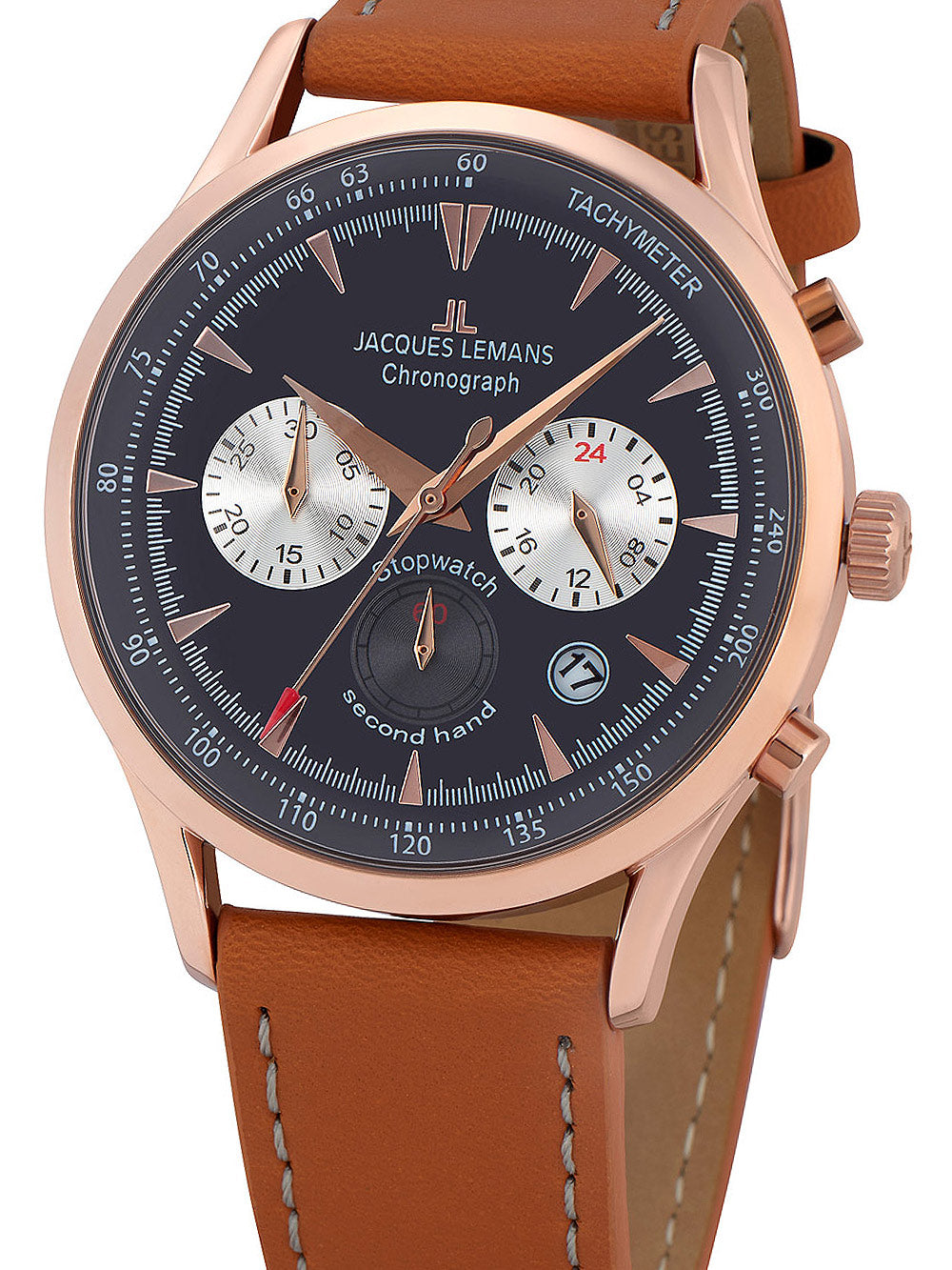 Jacques Lemans 1-2068F Retro Classic chrono vyriškas laikrodis 41mm 5ATM