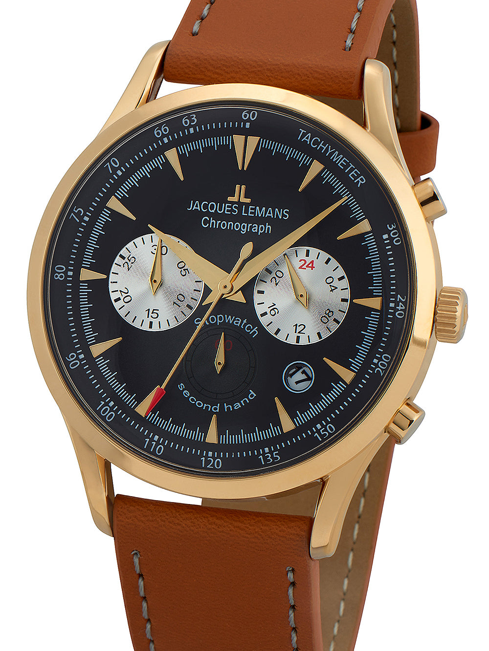 Jacques Lemans 1-2068J Retro Classic chrono vyriškas laikrodis 41mm 5ATM