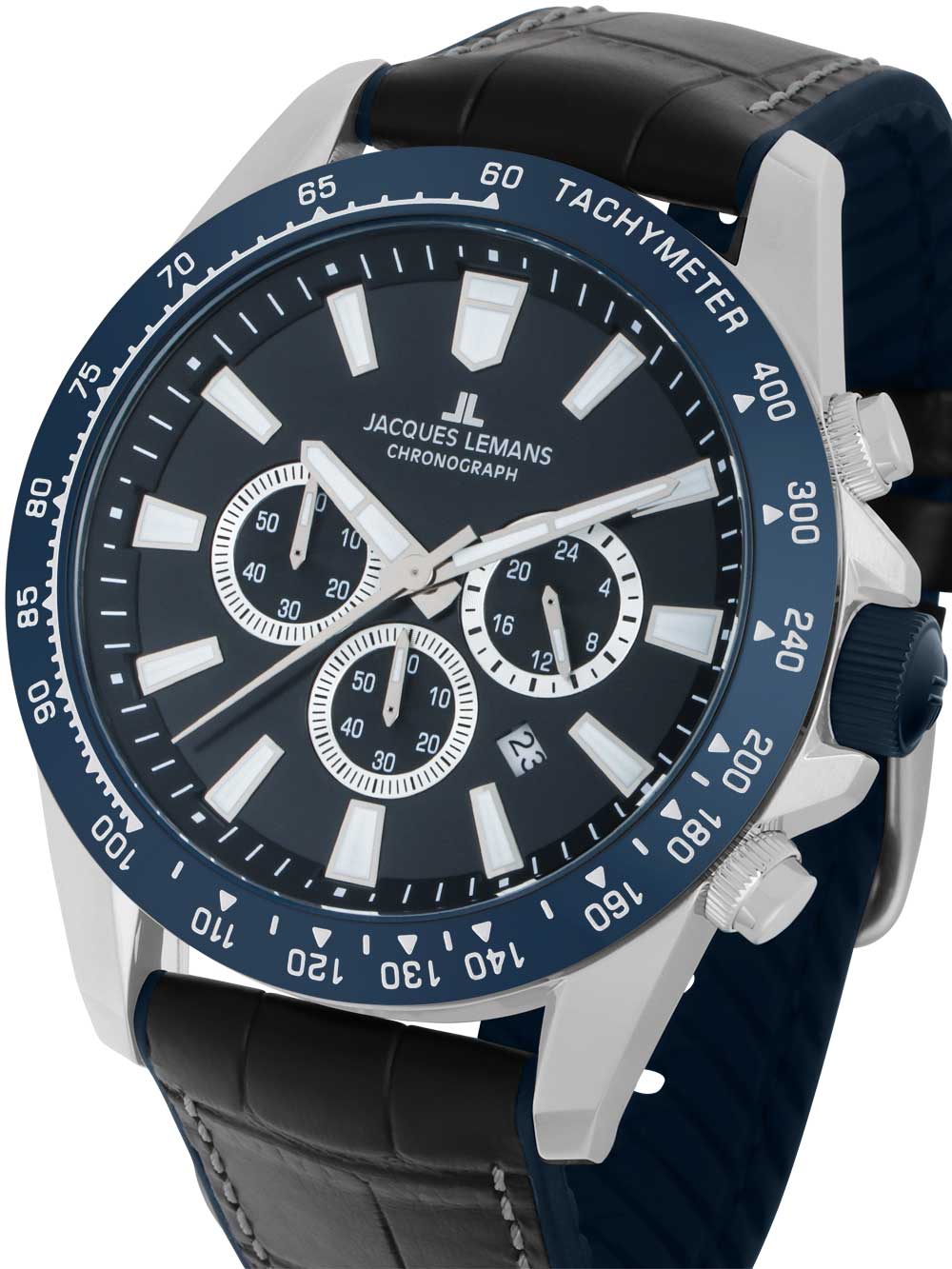 Jacques Lemans 1-2140B Liverpool Chronograph vyriškas laikrodis 48mm 10ATM