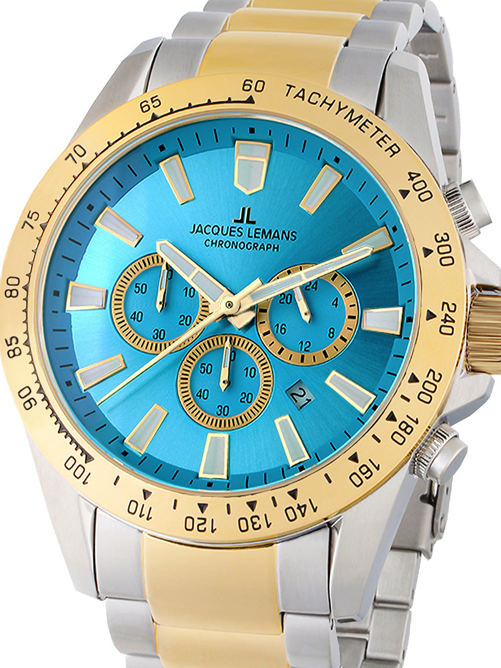 Jacques Lemans 1-2140J Liverpool Chronograph vyriškas laikrodis 48mm 10ATM