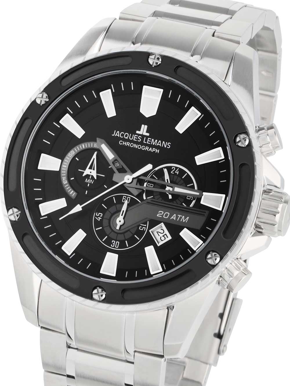 Jacques Lemans 1-2141E Liverpool Chronograph vyriškas laikrodis 48mm 20ATM