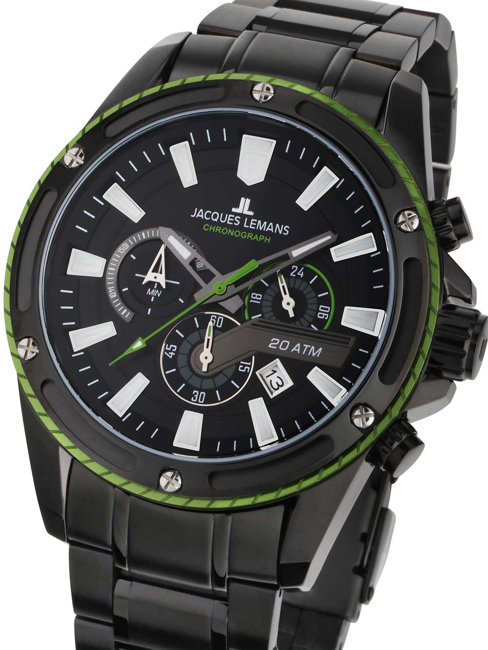 Jacques Lemans 1-2141H Liverpool Chronograph vyriškas laikrodis 48mm 20ATM