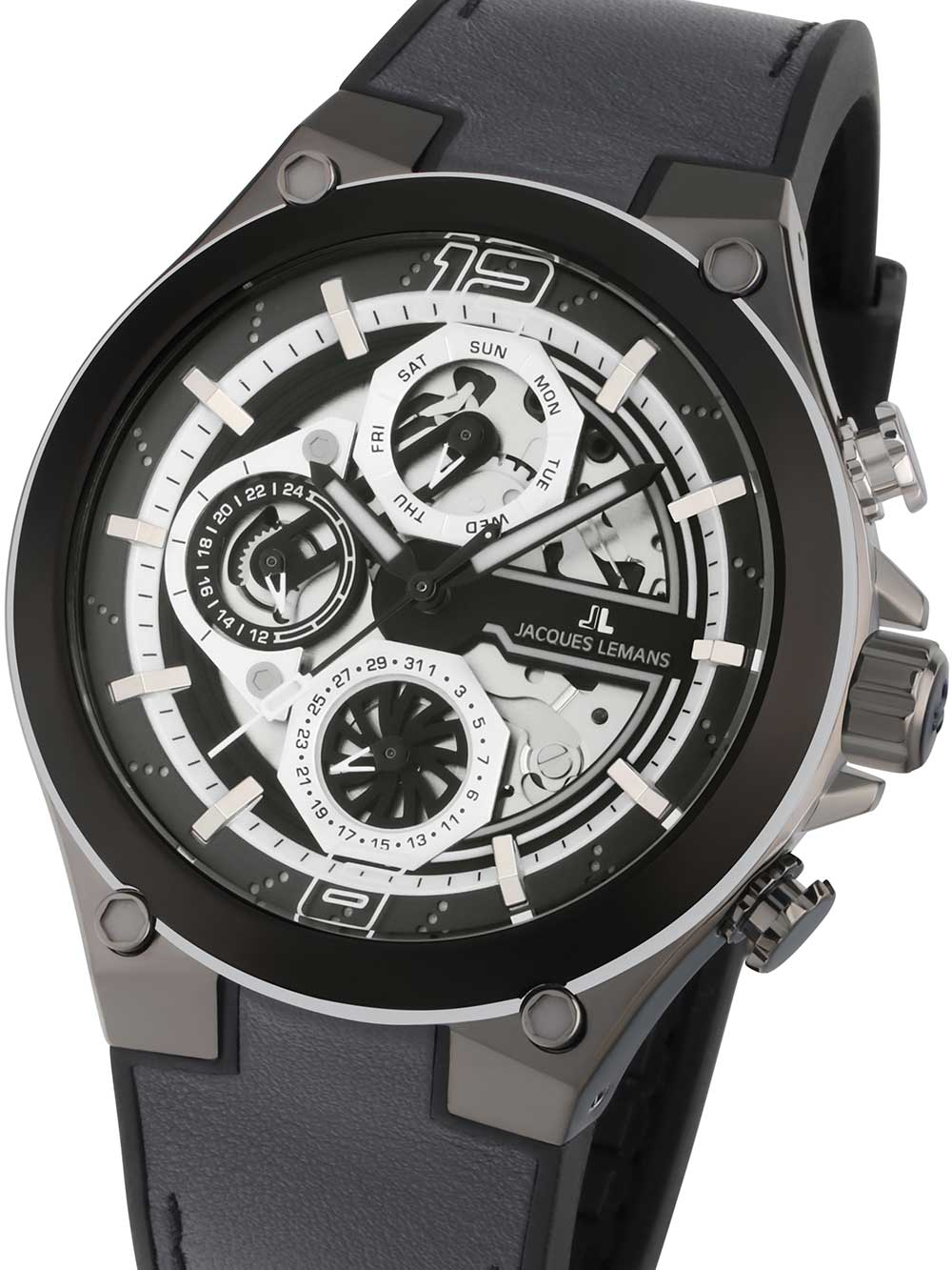 Jacques Lemans 1-2150A Manchester Multifunction vyriškas laikrodis 43mm 10ATM