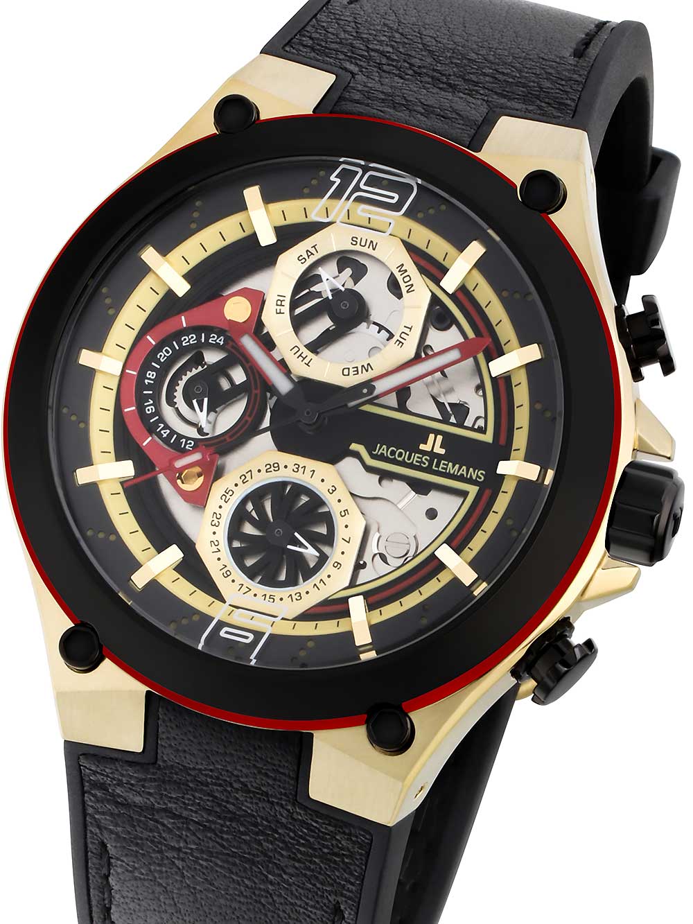 Jacques Lemans 1-2150C Manchester Multifunction vyriškas laikrodis 43mm 10ATM
