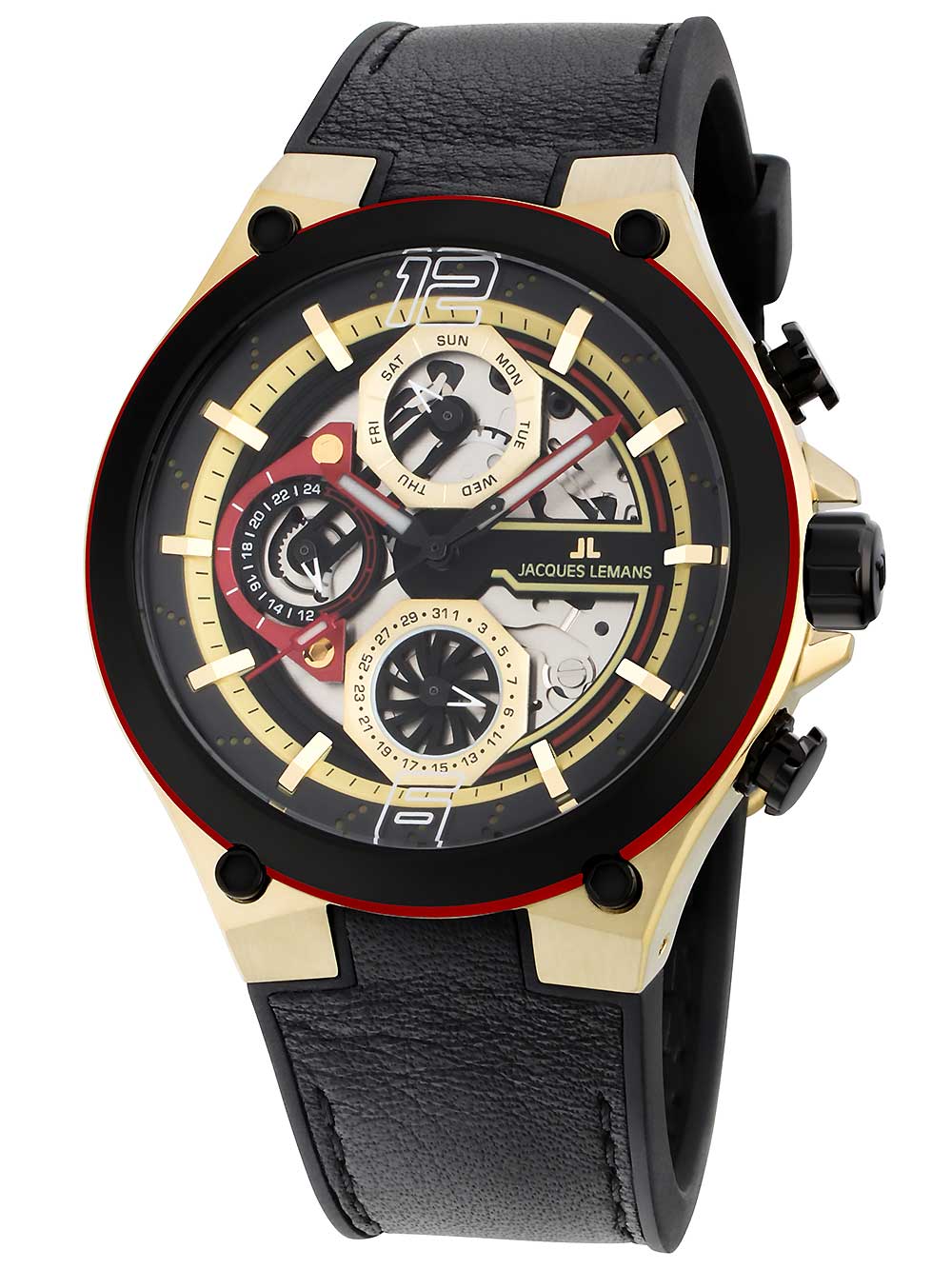 Jacques Lemans 1-2150C Manchester Multifunction vyriškas laikrodis 43mm 10ATM