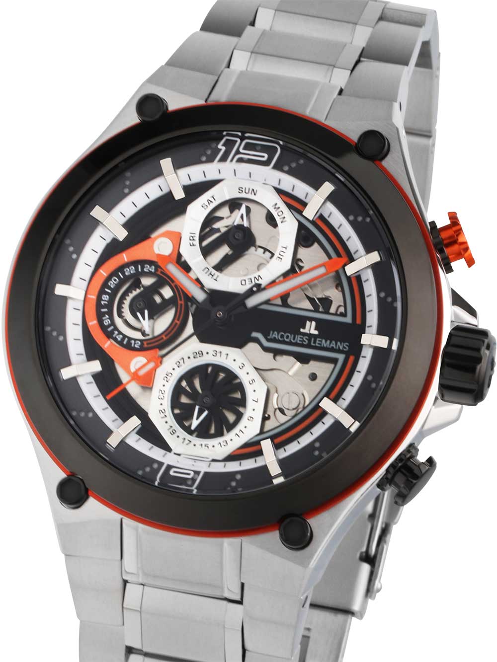 Jacques Lemans 1-2150E Manchester Multifunction vyriškas laikrodis 43mm 10ATM