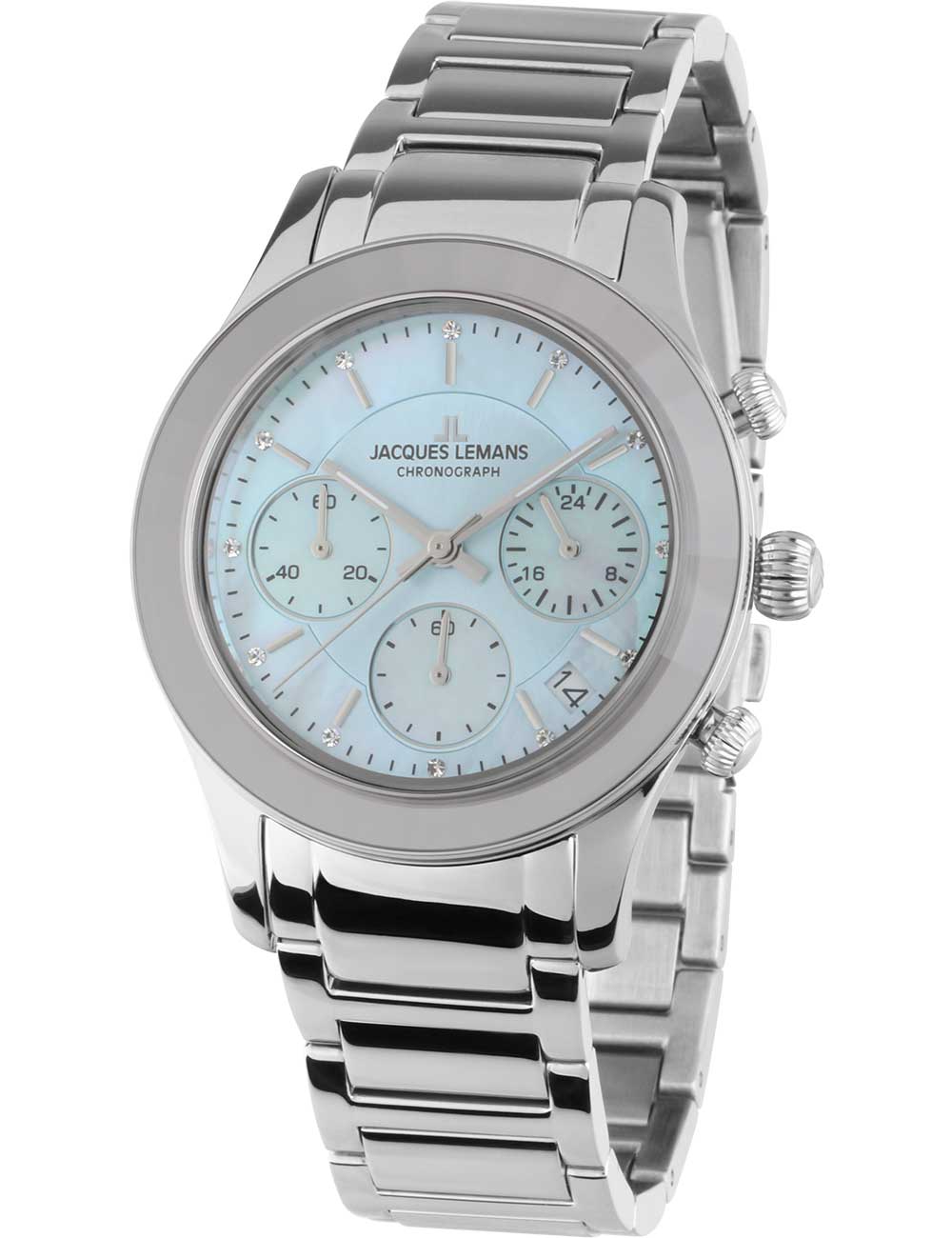 Jacques Lemans 1-2151K Venice moteriškas laikrodis Chronograph 38mm 5ATM