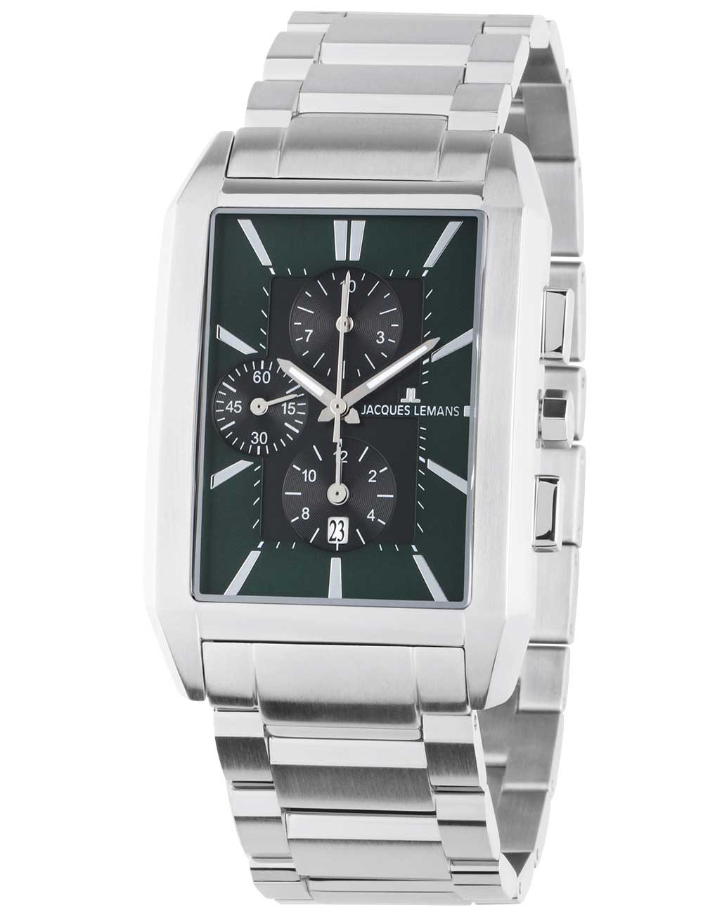 Jacques Lemans 1-2161L Torino squarer vyriškas laikrodis Chronograph 34mm 5ATM
