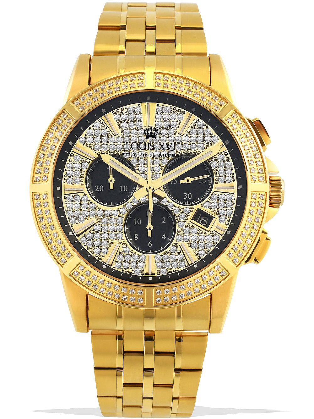 Louis XVI LXVI1037 Majeste Iced Out Chronograph vyriškas laikrodis 43mm 5ATM