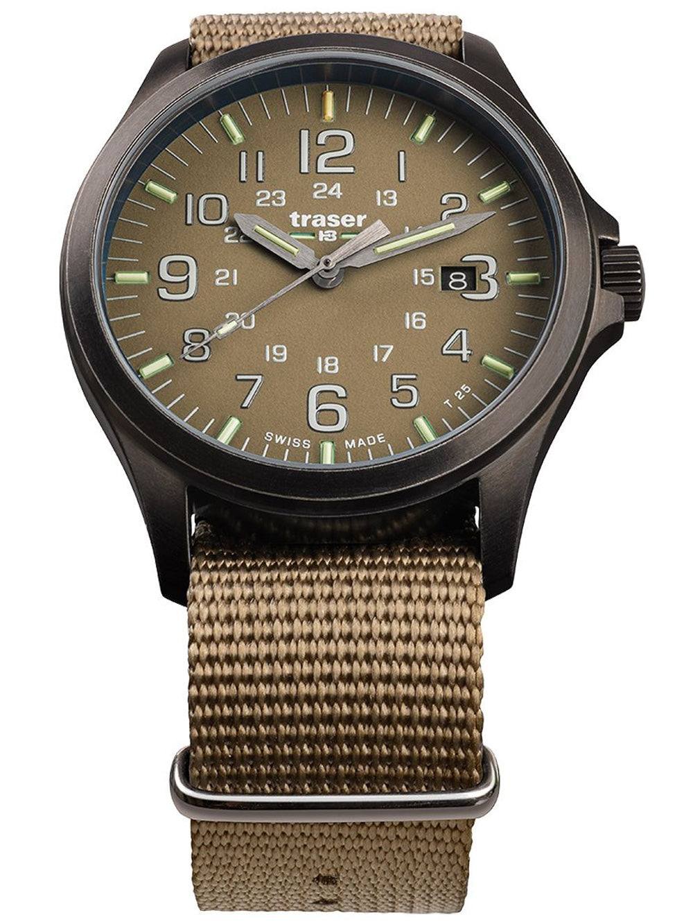 Traser H3 108631 P67 Officer GunMetal Khaki vyriškas laikrodis 42mm 10ATM
