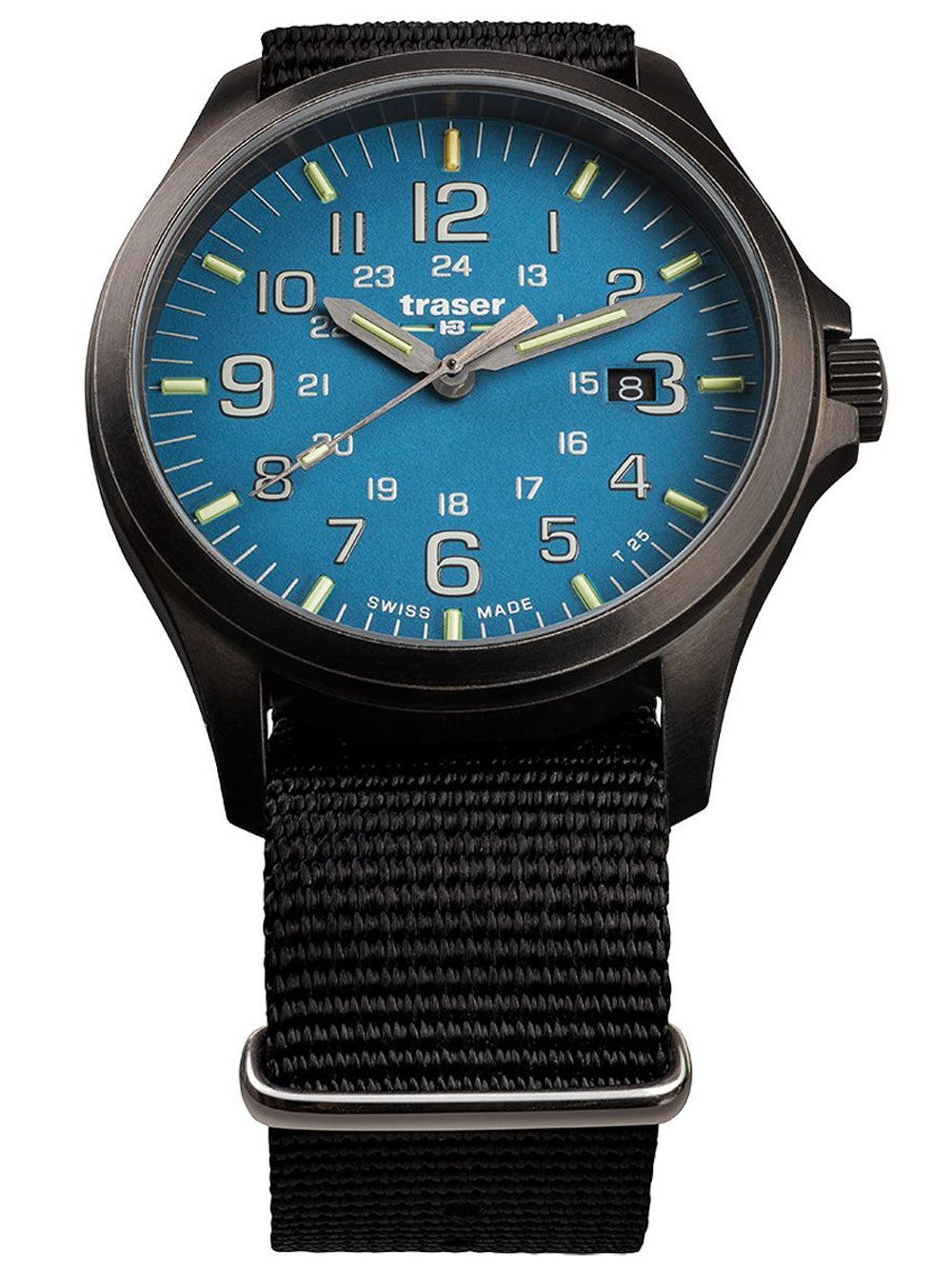Traser H3 108647 P67 Officer GunMetal Skyblue vyriškas laikrodis 42mm 10ATM