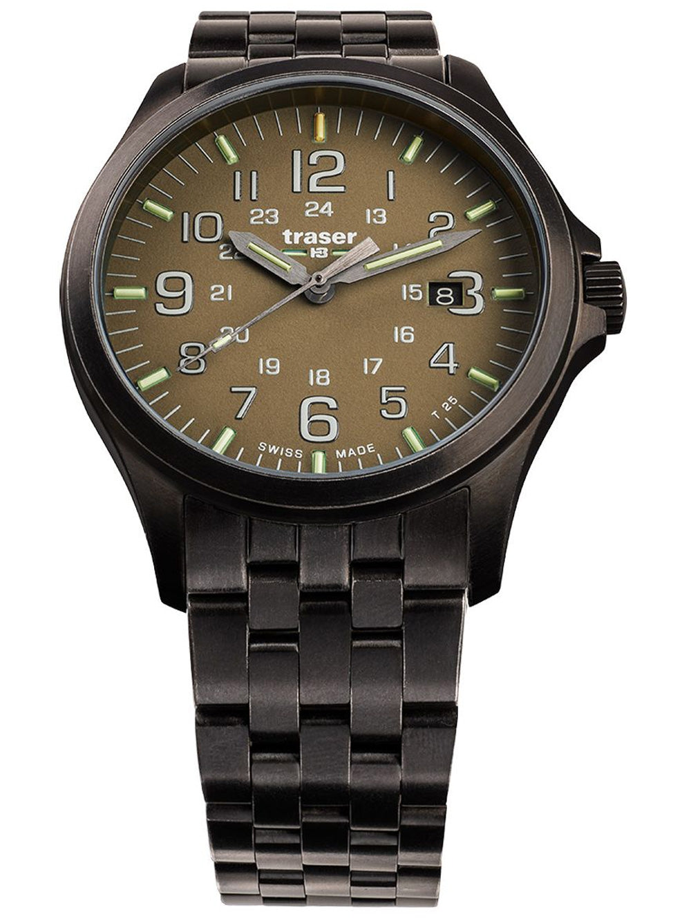 Traser H3 108738 P67 Officer GunMetal Khaki vyriškas laikrodis 42mm 10ATM