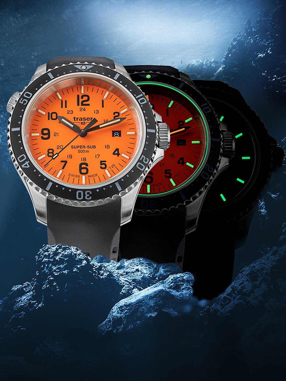 Traser H3 109380 P67 T25 SuperSub orange 46 mm diver 50ATM