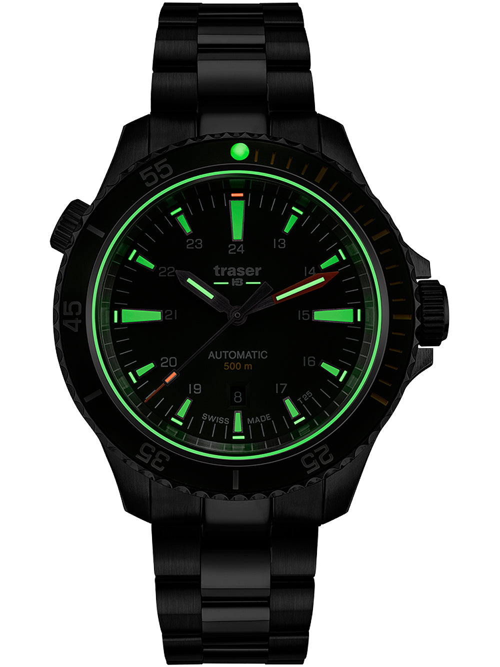 Traser H3 110328 P67 Diver Automatic Green vyriškas laikrodis 46mm 50ATM