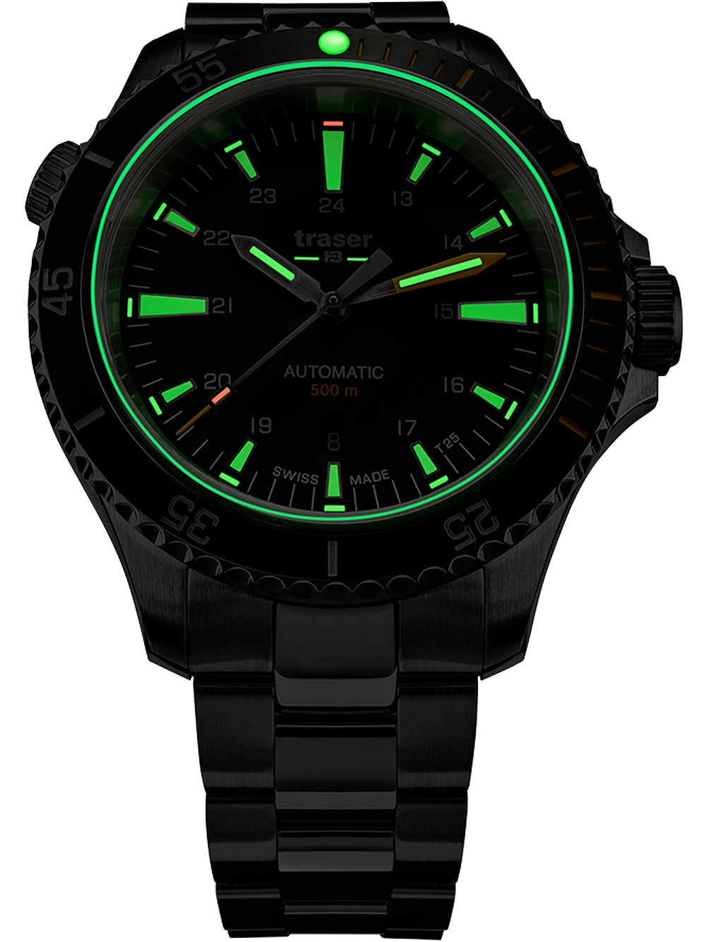 Traser H3 110328 P67 Diver Automatic Green vyriškas laikrodis 46mm 50ATM