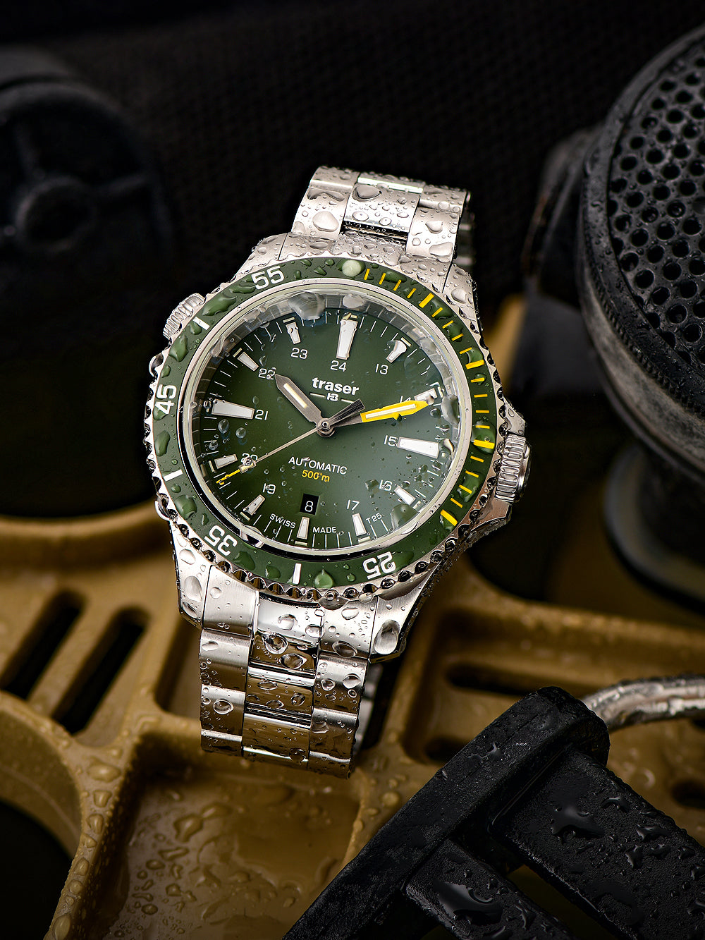 Traser H3 110325 P67 Diver Automatic Green Special Set vyriškas laikrodis 46mm 50ATM