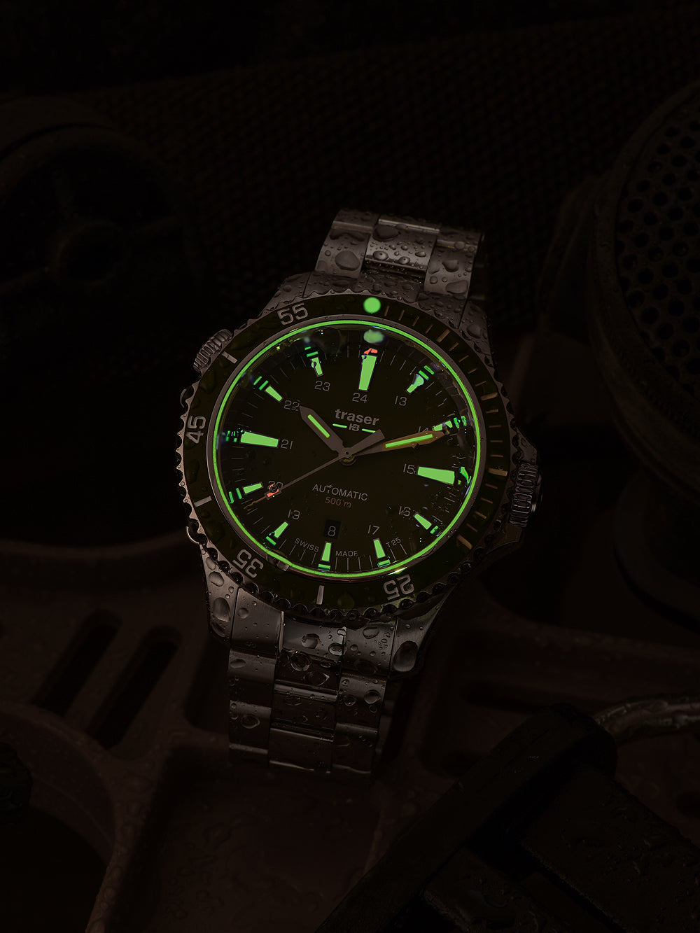 Traser H3 110325 P67 Diver Automatic Green Special Set vyriškas laikrodis 46mm 50ATM