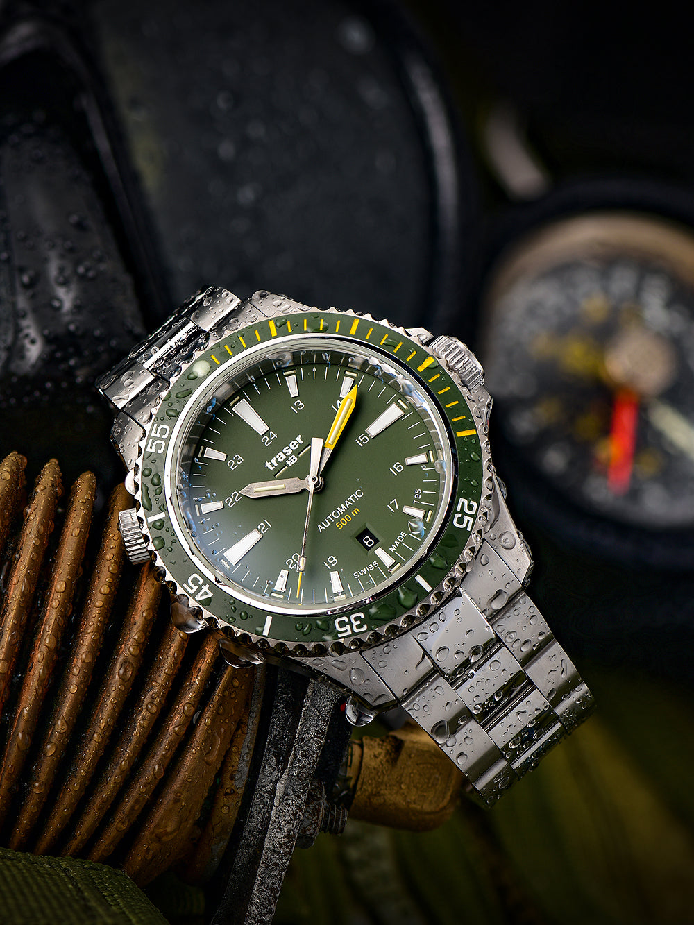 Traser H3 110328 P67 Diver Automatic Green vyriškas laikrodis 46mm 50ATM
