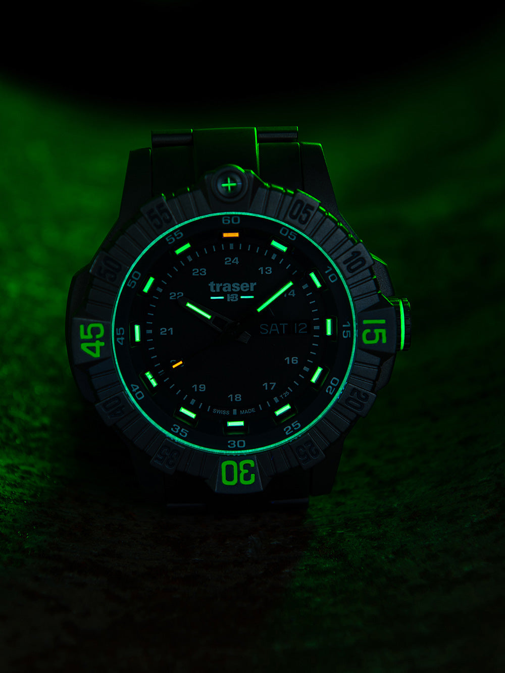 Traser H3 110666 Tactical Grey Titan vyriškas laikrodis 46mm 20ATM